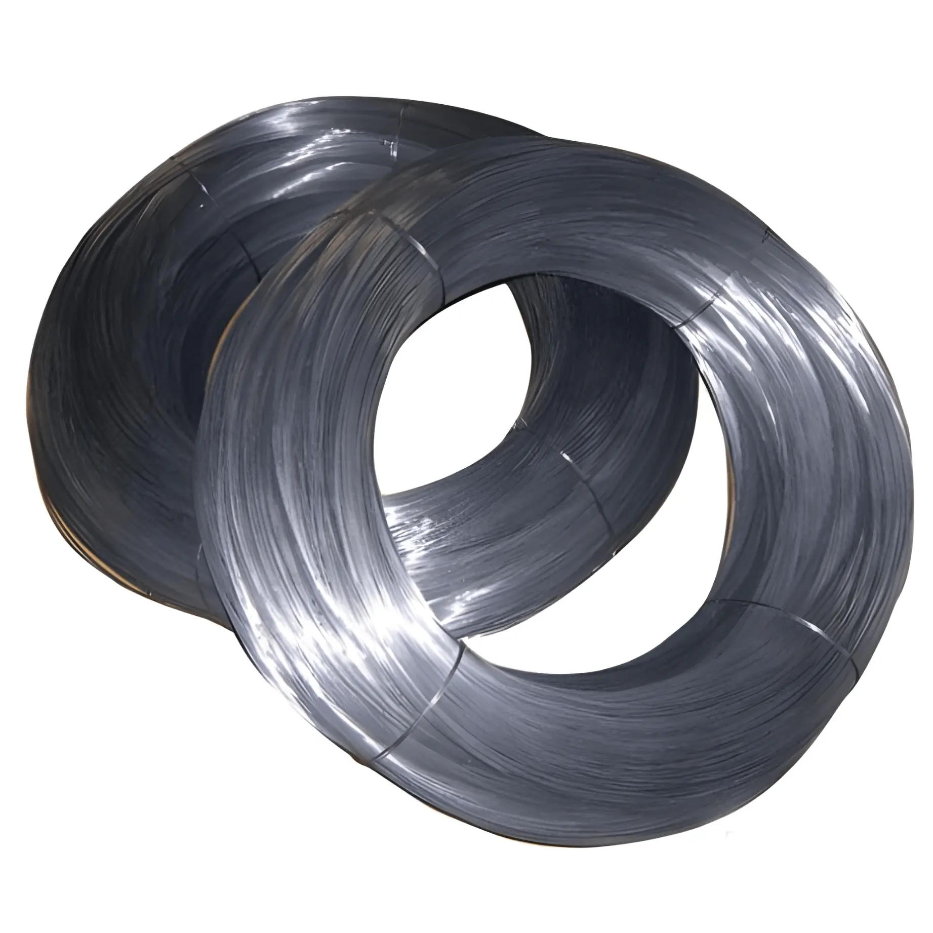Coiled carbon steel wire for industrial use